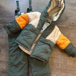Carter's Green and Orange Winter Snowsuit